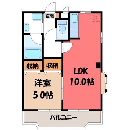 宇都宮駅 徒歩33分 3階の物件間取画像